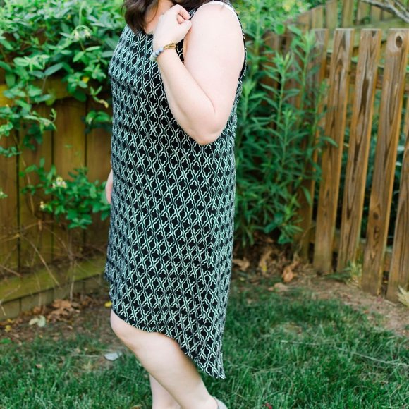 41 Hawthorn | Stitchfix Abbee Hi Low Dress Trellis EUC sz L - Picture 6 of 13